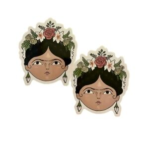 🥳 $5 Bundle Item FRIDA KAHLO Stickers Handmade Glossy, M/C 3.5 x 4 Lot of 2